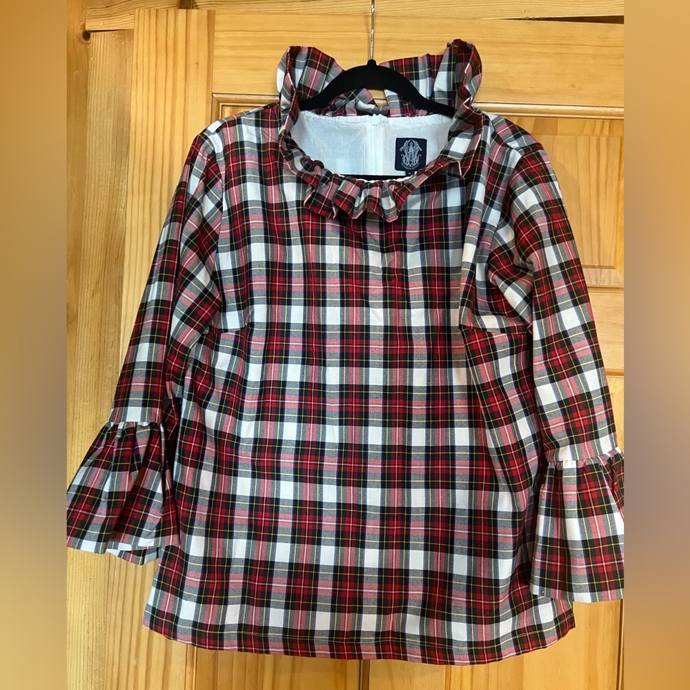NWOT Elizabeth Wilson Tartan Plaid top
